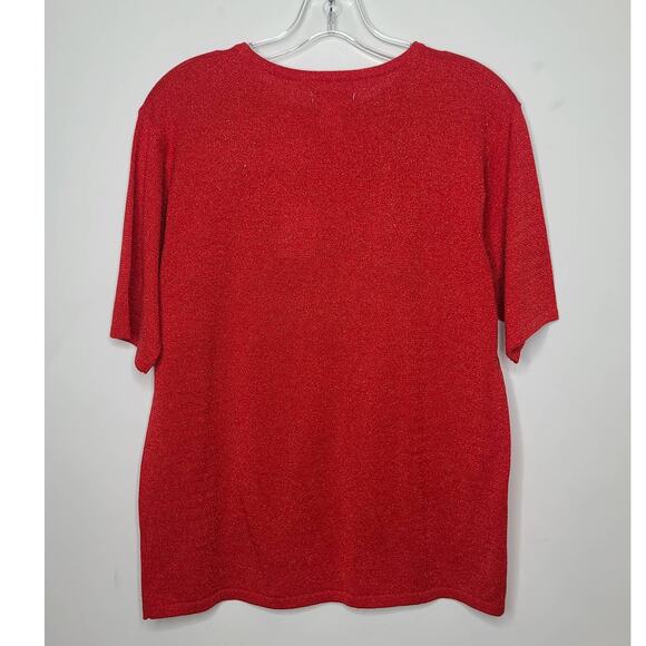 NWT Yarnworks metallic red short sleeve sweater - small - Picture 2 of 3